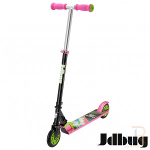 JD Bug EZ Fold Classic Scooter Black Pink - Angled Open JDMS301